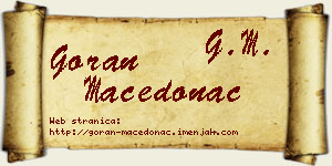 Goran Macedonac vizit kartica